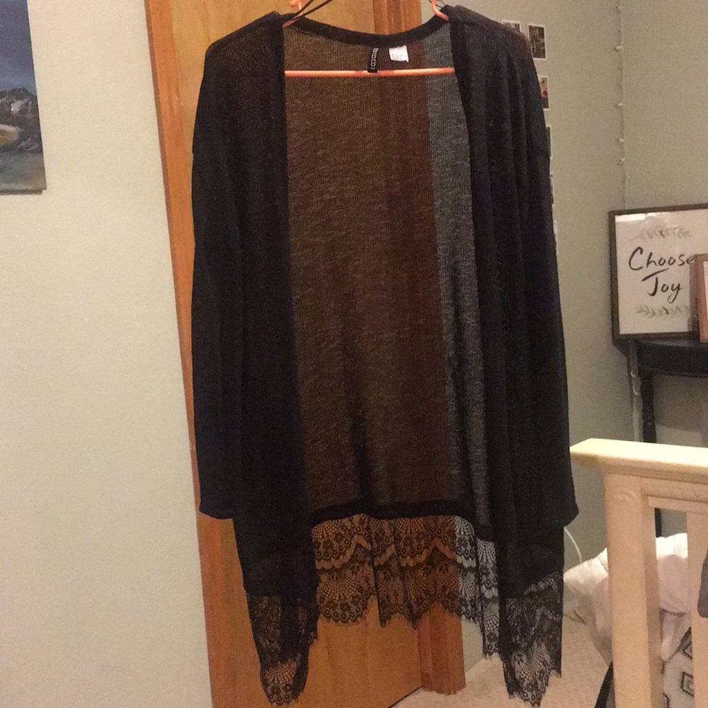 Black lace cardigan